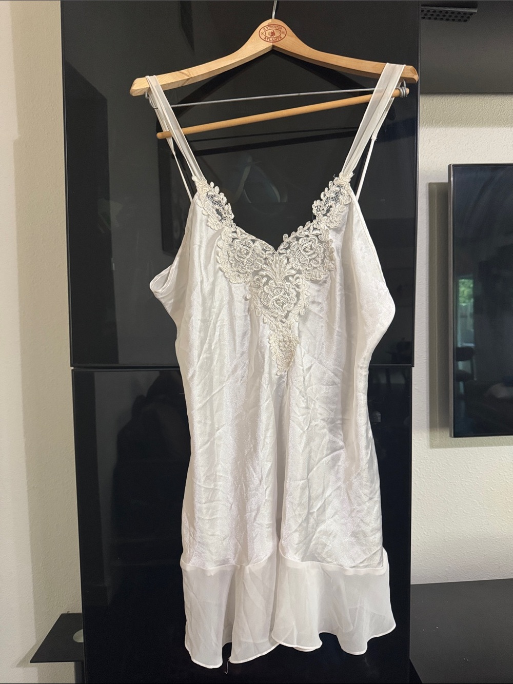 Alejandra Nicole VTG White Lace-Trim Slip Dress - Women Intimates & Sleepwear